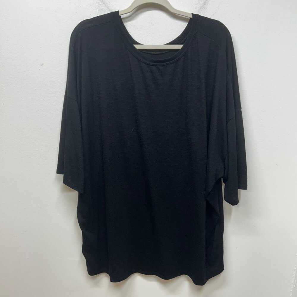 Torrid relaxed fit black basics dropped sleeve plus size short sleeve top 5x